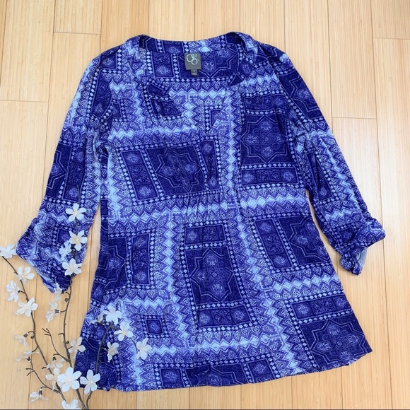 Anthropologie One September Delft Stamp Tunic, S. - Picture 2 of 4